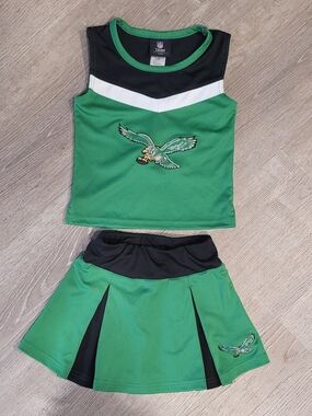 Phila Eagles 2-pc Cheerleading Toddler Uniform 4T Like New